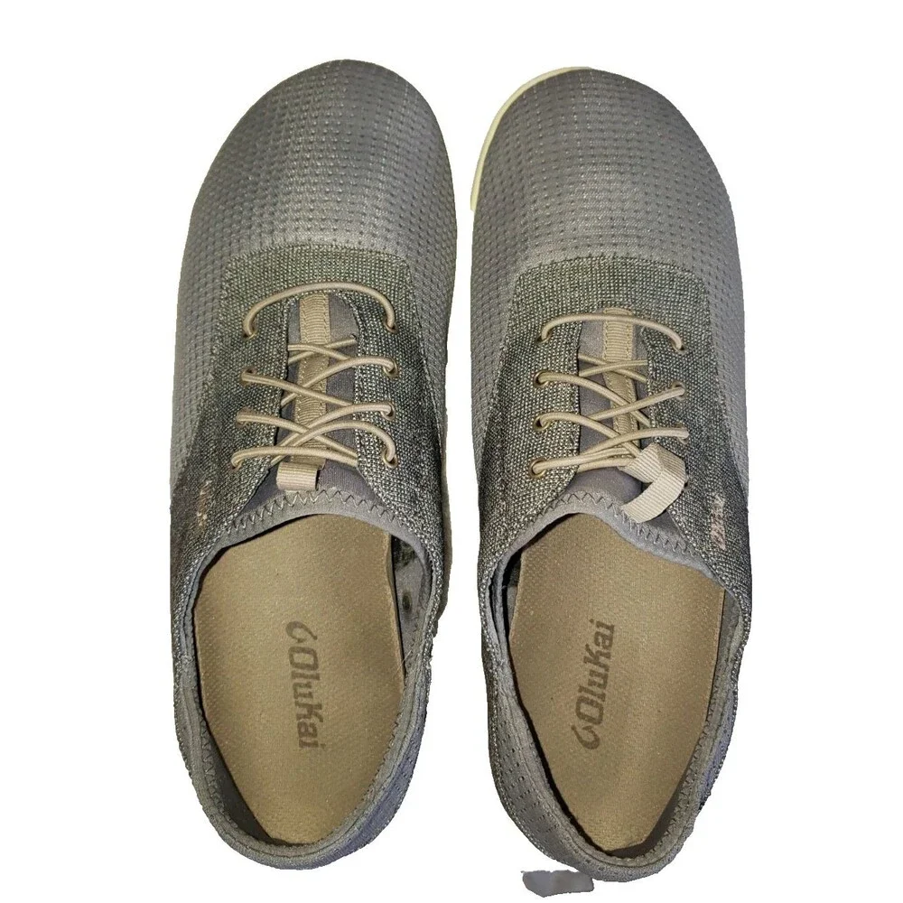 Olukai Nohea Moku Mens Sz 10.5 Casual Shoes Loafers Sneakers Slip-On Boat Gray